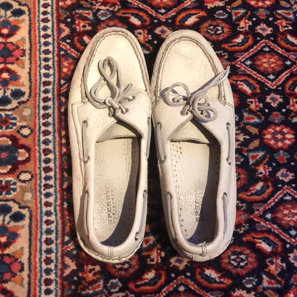 Sperry Topsiders Authentic Original Boat Shoe in White Leather - Picture 7 of 7